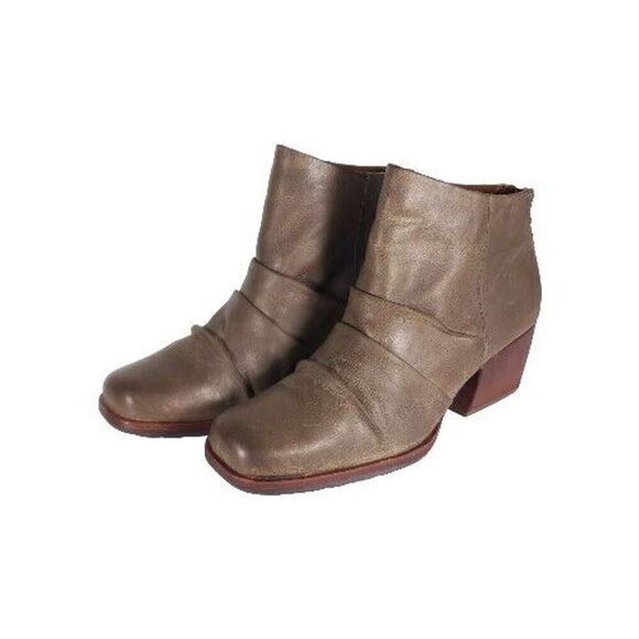 Kork Ease Women's Kissel US8M Brown Leather Back Zip Square Toe Ankle Boots - Picture 1 of 15